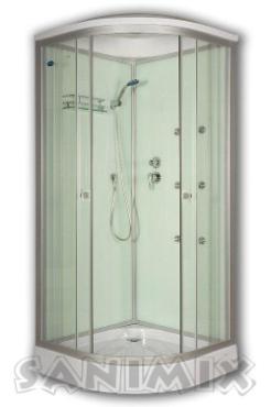 Sanimix, hidromasszzs zuhanykabin, fehr htfallal 90x90 cm, 22.1058