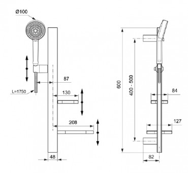 Ideal Standard, Idealrain Alu+ zuhanyszett, rose, BD586RO