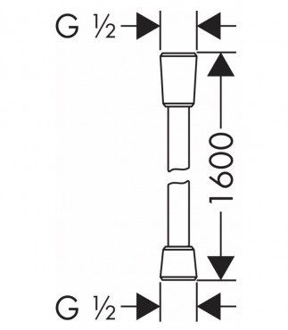 Hansgrohe IsiflexZuhanycs, matt fekete 160 cm