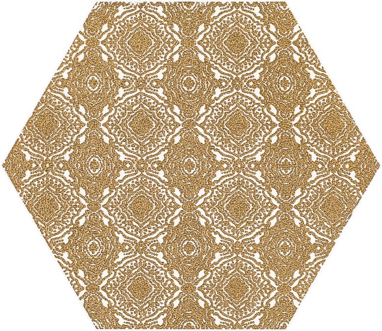 Paradyz Shiny Lines gold Heksagon inserto E 19,8x17,1 dekor falicsempe (G1)
