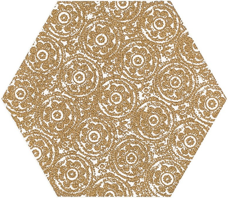 Paradyz Shiny Lines gold Heksagon inserto F 19,8x17,1 dekor falicsempe (G1)
