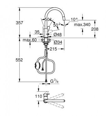 Grohe Bauedge Egykaros mosogatcsap 1/2 30536000