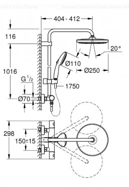 Grohe Tempesta System 250 Termoszttos zuhanyrendszer 26670001